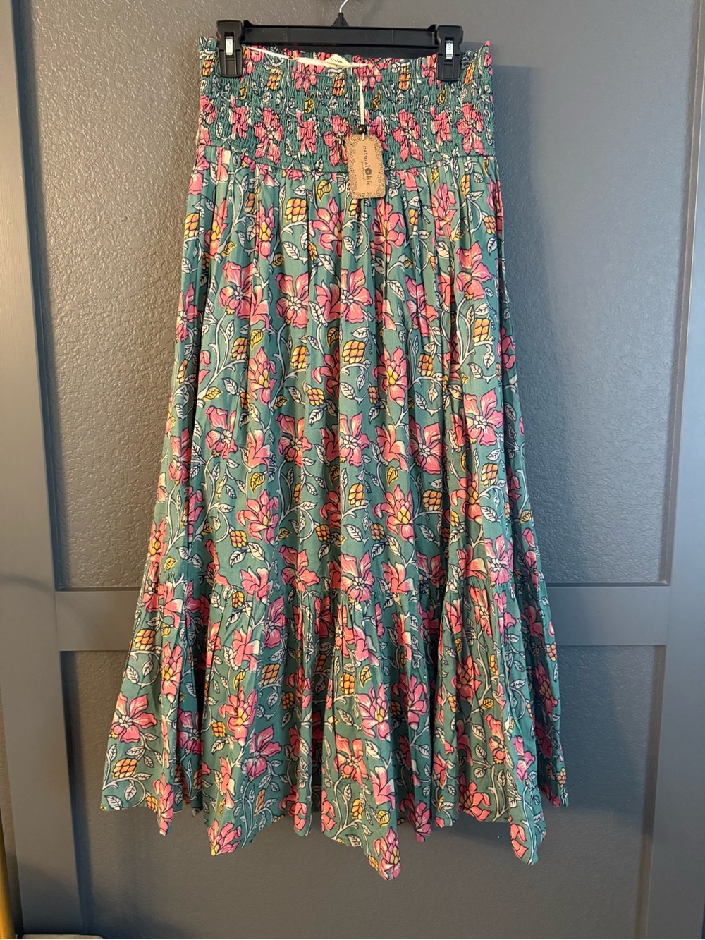 NATURAL LIFE • Flora Convertible Skirt - Teal Pink Lilies NWT Medium - Picture 6 of 9